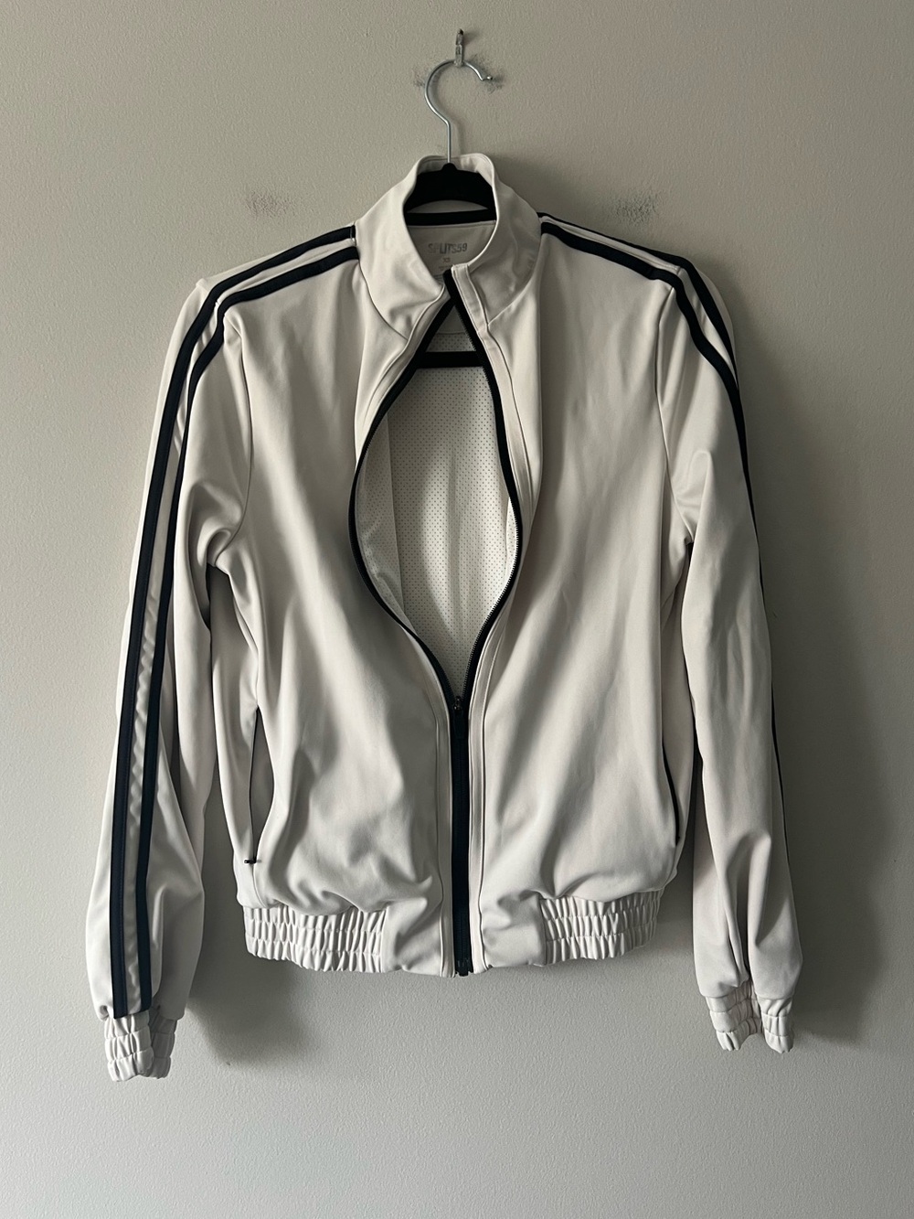Splits59 White & Black Striped Full Zip Track Jacket Size XS